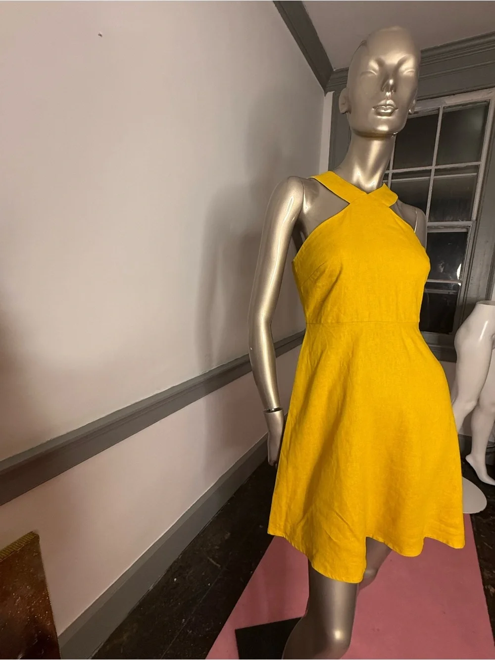 Women's Ann Taylor Factory Yellow Halter Mini Dress Size 2